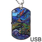 Psychedelic Landscape Dog Tag USB Flash (One Side)