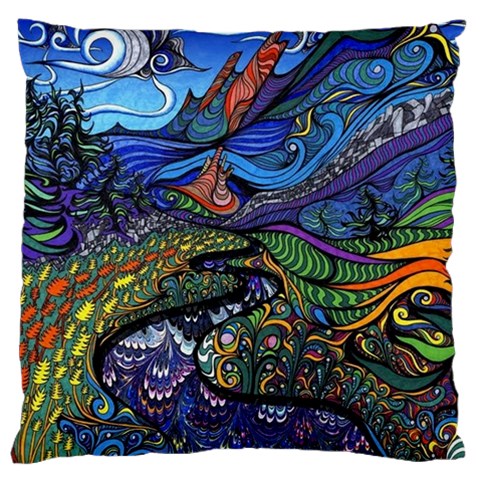Psychedelic Landscape Large Cushion Case (One Side) from ArtsNow.com Front