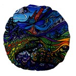 Psychedelic Landscape Large 18  Premium Round Cushions