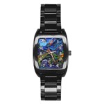 Psychedelic Landscape Stainless Steel Barrel Watch