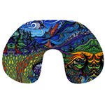 Psychedelic Landscape Travel Neck Pillow