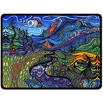 Psychedelic Landscape Two Sides Fleece Blanket (Large)