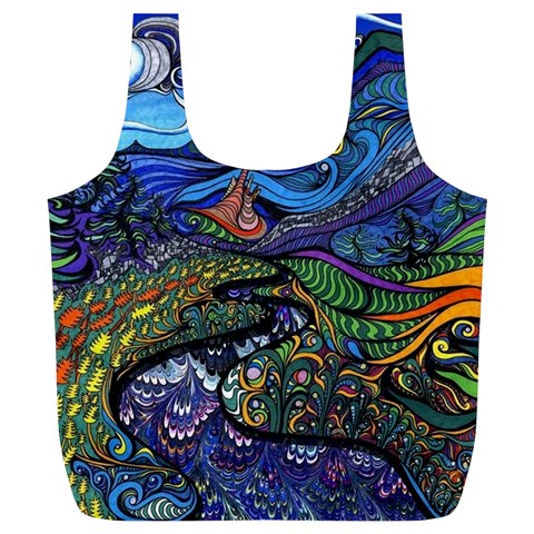 Psychedelic Landscape Full Print Recycle Bag (XL) from ArtsNow.com Front