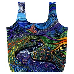 Psychedelic Landscape Full Print Recycle Bag (XL) from ArtsNow.com Front