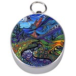 Psychedelic Landscape Silver Compasses