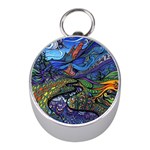 Psychedelic Landscape Mini Silver Compasses