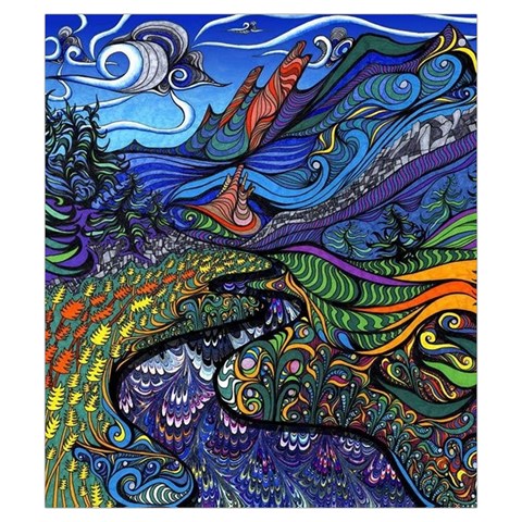 Psychedelic Landscape Drawstring Pouch (Small) from ArtsNow.com Front