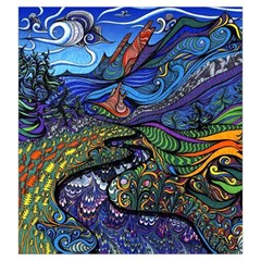 Psychedelic Landscape Drawstring Pouch (Large) from ArtsNow.com Back