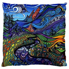 Psychedelic Landscape Standard Premium Plush Fleece Cushion Case (Two Sides) from ArtsNow.com Back