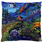 Psychedelic Landscape Large Premium Plush Fleece Cushion Case (Two Sides)