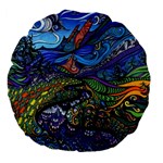 Psychedelic Landscape Large 18  Premium Flano Round Cushions
