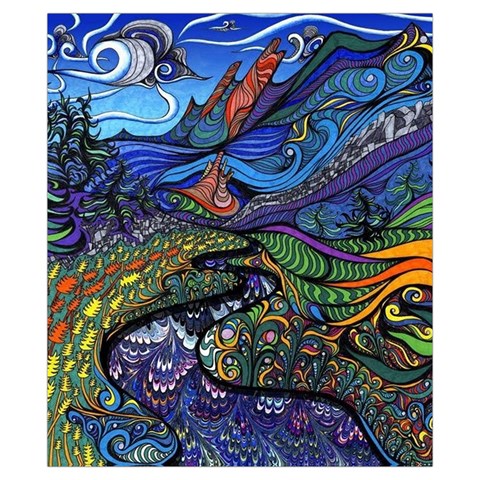 Psychedelic Landscape Drawstring Pouch (XS) from ArtsNow.com Front
