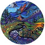 Psychedelic Landscape Wooden Bottle Opener (Round)