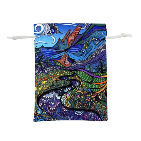 Psychedelic Landscape Lightweight Drawstring Pouch (S) from ArtsNow.com Front