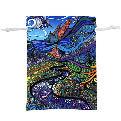 Psychedelic Landscape Lightweight Drawstring Pouch (XL) from ArtsNow.com Front