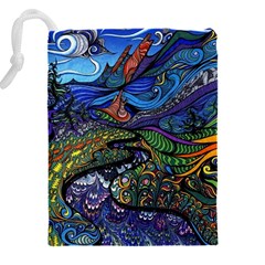 Psychedelic Landscape Drawstring Pouch (4XL) from ArtsNow.com Back