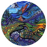 Psychedelic Landscape Round Trivet