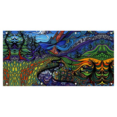 Psychedelic Landscape Banner and Sign 8  x 4  from ArtsNow.com Front