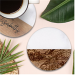 Psychedelic Landscape Classic Marble Wood Coaster (Round) 