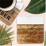Psychedelic Landscape Marble Wood Coaster (Square)