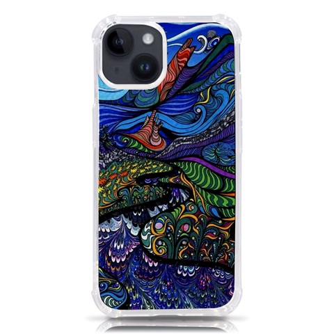 Psychedelic Landscape iPhone 14 TPU UV Print Case from ArtsNow.com Front