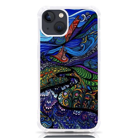 Psychedelic Landscape iPhone 13 TPU UV Print Case from ArtsNow.com Front