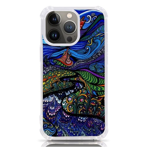 Psychedelic Landscape iPhone 13 Pro TPU UV Print Case from ArtsNow.com Front