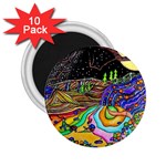 Nature Moon Psychedelic Painting 2.25  Magnets (10 pack) 