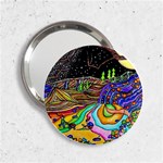 Nature Moon Psychedelic Painting 2.25  Handbag Mirrors