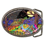 Nature Moon Psychedelic Painting Belt Buckles