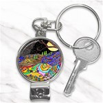 Nature Moon Psychedelic Painting Nail Clippers Key Chain