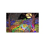 Nature Moon Psychedelic Painting Sticker (Rectangular)