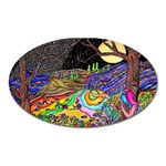 Nature Moon Psychedelic Painting Oval Magnet