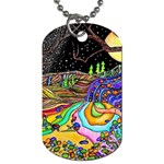 Nature Moon Psychedelic Painting Dog Tag (One Side)