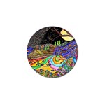 Nature Moon Psychedelic Painting Golf Ball Marker