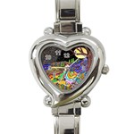 Nature Moon Psychedelic Painting Heart Italian Charm Watch