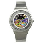 Nature Moon Psychedelic Painting Stainless Steel Watch