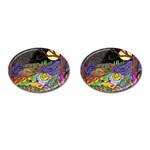 Nature Moon Psychedelic Painting Cufflinks (Oval)
