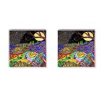 Nature Moon Psychedelic Painting Cufflinks (Square)