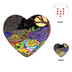 Nature Moon Psychedelic Painting Playing Cards Single Design (Heart)