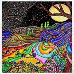 Nature Moon Psychedelic Painting Canvas 16  x 16 