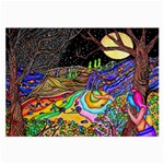 Nature Moon Psychedelic Painting Large Glasses Cloth