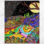Nature Moon Psychedelic Painting Canvas 11  x 14 