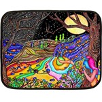Nature Moon Psychedelic Painting Two Sides Fleece Blanket (Mini)
