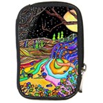 Nature Moon Psychedelic Painting Compact Camera Leather Case