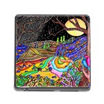Nature Moon Psychedelic Painting Memory Card Reader (Square 5 Slot)
