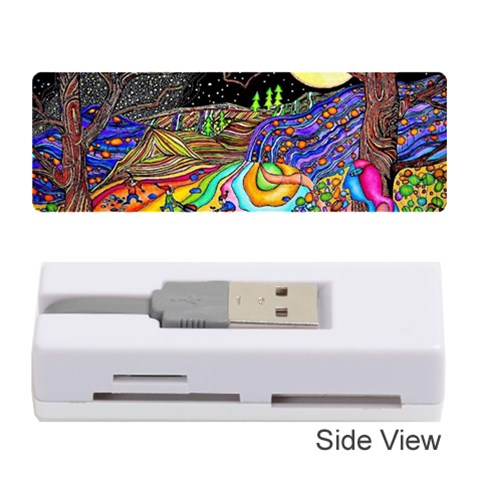 Nature Moon Psychedelic Painting Memory Card Reader (Stick) from ArtsNow.com Front