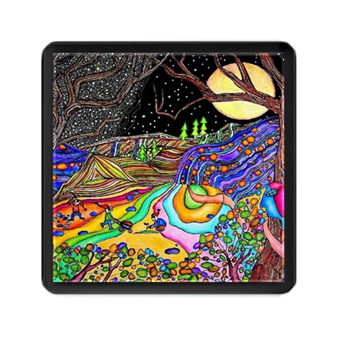 Nature Moon Psychedelic Painting Memory Card Reader (Square) from ArtsNow.com Front