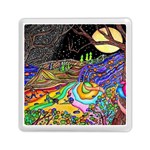 Nature Moon Psychedelic Painting Memory Card Reader (Square)