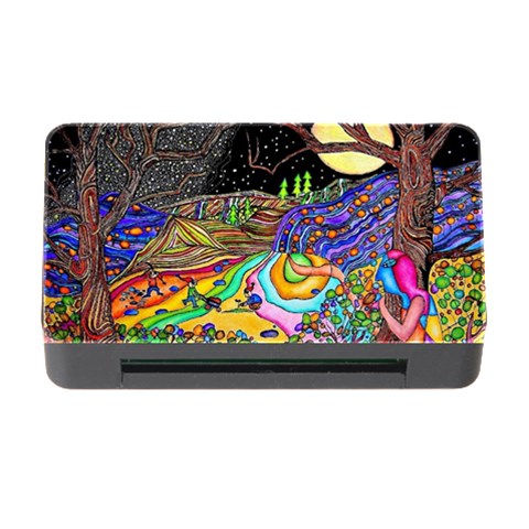 Nature Moon Psychedelic Painting Memory Card Reader with CF from ArtsNow.com Front